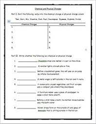 Worksheet Chemical Physical Change Chemical And Physical Changes Chemical Changes Physical Change