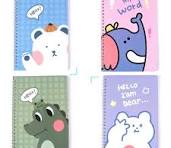 Foska Hardcover Bound 4Pcs/Opp Bag Packing 70GSM Inner Papers A5 Size 60  Sheets Cute Animal-themed Spiral Note Book