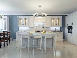 White kitchen with bright blue walls. Which Paint Colors Look Best With White Cabinets