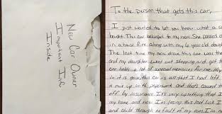 Dad Buys Car For Daughter Discovers Letter In Glove Box
