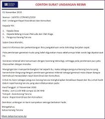 Contoh Surat Undangan Rapat Resmi Ulang Tahun Pernikahan