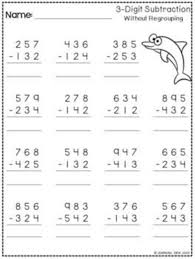 One & two digit no regrouping subtraction worksheets 3 Digit Subtraction Without Regrouping Worksheet