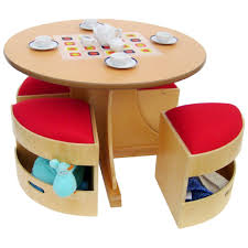 5 Piece Round Table And Stools Set Space Saver Kids Table Chair Set Kids Table Chairs Kid Table