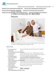4 Effective Exercises For Bedridden Patients Advanced Tissue Medical Specialties Clinical Medicine