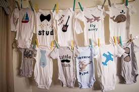 Decorating Onesies With Fabric Paint And Markers Baby Boy Onesies Diy Baby Shower Diy Diy Baby Stuff