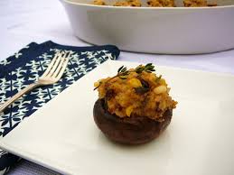 Pumpkin cornbread stuffed mushrooms are the perfect thanksgiving appetizer! Eighty Twenty November 2011