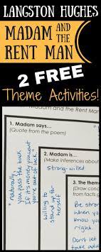 Free Poem Activities For Madam And The Rent Man By Lanngston Hughes Te Middle School Reading Activities Teaching Reading Skills Teaching High School English