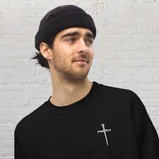 3 Nails Cross Sweatshirt , Holy Cross Hat, 3 Nails and A Cross Sweater,  Faith Shirt, Jesus Shirt, Mens Christian Sweater, Cross Sweater