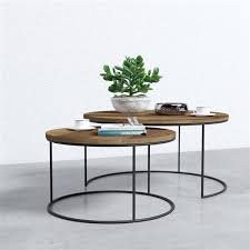 Shop for round modern coffee tables and the best in modern furniture. Urban Woodcraft Round Nesting Coffee Tables 2 Pieces Metal Rona