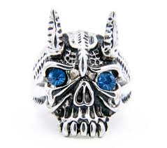 «close your eyes and pray», and when we opened our eyes, they had the earth and we had the. Blue Eyed Horned Devil Ring Ss Biker Rock Star Rings