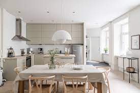 The living room bar ideas are kept for convenience when entertaining. Kastellgatan 4 Beige Kitchen Contemporary Decor Living Room Farmhouse Decor Living Room