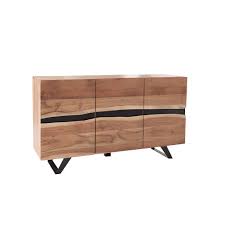 3 türen, teilmassiv, dekorative rahmenoptik, pflegeleichte oberflächen, metallgriffe bei otto Massives Sideboard Amazonas 150cm Akazie Metall Real De