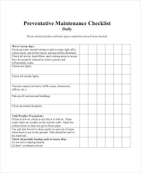 Examples 9 Maintenance Checklist Examples Samples 9440322f Resumesample Resumefor Preventive Maintenance Maintenance Checklist Checklist Template