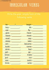Irregular Verbs Online And Pdf Exercise By Mashilo27