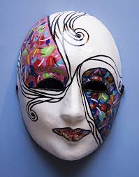 Black And White Masquerade Masks Full Face Ready To Ship White Black Masquerade Mask By Tightropetothemoon Black Masquerade Mask Rainbow Accents Mask Painting