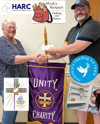 Karen Nugent presented a donation from “Court Holy Family of St.Joseph's”  of $246 that was raised from their recent bake sale! 🤩👍The donation will  be used to purchase supplies for AmericasHaulingforHope.org and