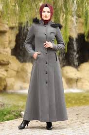 Modaselvim Pardesu Cepleri Fermuarli Pardesu Pd81254 Gri Womens Fashion Winter Coats Turkish Hijab Style Hijab Fashion
