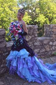 Purple Wedding Dress With Blue And Purple Organza Accents Etsy Worst Wedding Dress Purple Wedding Dress Blue Wedding Dresses