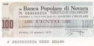 ★ banca on line ★ novara, piemonte ★ italia ★ sanpaolo imi s.p.a. Banknote Italy 100 Lires Banca Popolare Di Novara 13 01 1977 Unc
