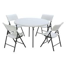 Lifetime Products 48 In Round Fold In Half Table And Chair Combo Round Folding Table Folding Table Fold In Half Table