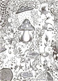 Mushroom coloring pages are a good way for kids to develop their habit of coloring and painting, introduce them new colors, improve the creativity and motor skills. Trippy Coloring Pages For Adult Visual Arts Ideas