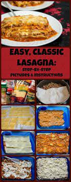 Easy Classic Lasagna Step By Step Pictures Instructions Recipe Easy Lasagna Recipe Meat Lasagna Classic Lasagna