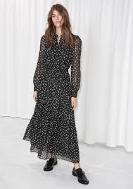 Other Stories Image 2 Of Maxi Shirt Dress In Black Floral Black Floral Maxi Dress Sheer Maxi Dress Dresses