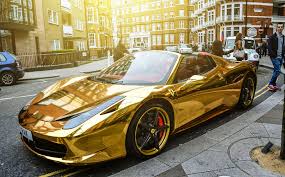 30 Pictures Golden Luxury Cars Ferrari 458 Super Cars Expensive Cars