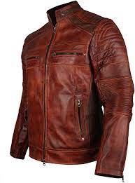 Men S Vintage Cafe Racer Brown Biker Leather Jacket Xl To Fit Chest 46 47 Cafe Racer Leather Jacket Leather Jacket Men Brown Leather Jacket