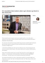 Barnaby joyce has spent three years pining for a return to australia's second. Pdf Its Reputation That Matters When Spin Doctors Go Back To The Newsroom Caroline Fisher Academia Edu