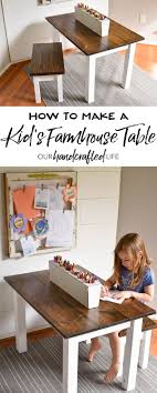 How To Make A Diy Farmhouse Kid S Table Our Handcrafted Life Diy Farmhouse Table Kids Art Table Home Diy
