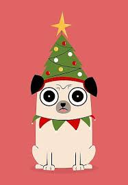 It S Christmas For Pug S Sake Photographic Print By Cartoonbeing Rozhdestvenskie Illyustracii Rozhdestvenskie Kartiny Rozhdestvenskie Kartinki