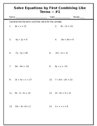 We hope that the free math worksheets have been helpful. Solve 1 Variable Equations Worksheets By Mary Oneil Tpt