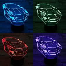 3d Optical Illusion Multicolor Lamborghini Lamp Petagadget