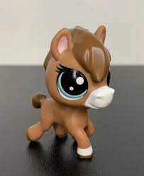 Littlest Pet Shop 99 Nadima North Pony Horse Brown White Blue Eyes Colorful  | eBay