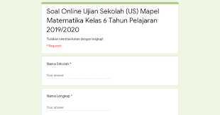 Soal uas matematika ini sudah dilengkapi dengan kunci jawaban. Soal Online Ujian Sekolah Us Mapel Matematika Kelas 6 Tahun Pelajaran 2019 2020