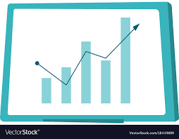 Whiteboard With Growing Bar Chart Cartoon