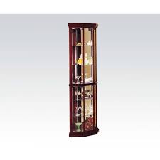 Comes with three glass shelves top light and the base. Huxley Cherry Corner Curio Cabinet