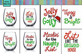 Download Funny Christmas Wine Glass Bundle Christmas Wine Label Svg 295108 Svgs Design Bundles