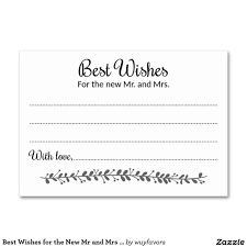Best Wishes For The New Mr And Mrs Advice Card Zazzle Com Advice Cards Wedding Advice Cards Wedding Guest Advice