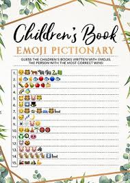 Children S Book Emoji Pictionary Emoji Game Baby Shower Etsy In 2020 Online Baby Shower Baby Shower Games Emoji Games
