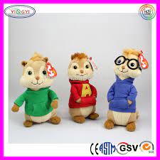 D651 Cartoon Soft Chipmunk Doll Stuffed Alvin And Chipmunks Plush Toy Chipmunk Chipmunks Alvin And The Chipmunks Toys