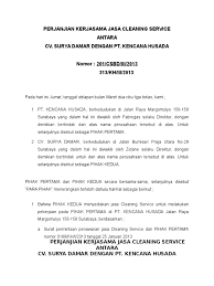 Surat penawaran barang keperluan kantor. Perjanjian Kerjasama Jasa Cleaning Service Iik