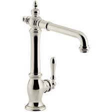 The new designs reduce the consumption, multiply the benefits and bet on the design. Kohler Artifacts Single Handle Standard Kitchen Faucet With Victorian Spout Design In Vibrant Polished Nickel K 99266 Sn The Home Depot