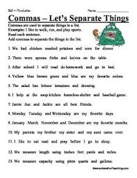 Free Comma Worksheet Commas Are Used To Separate Things In A List Example I Like To Walk Ru Teaching Punctuation Grammar And Punctuation Commas In A Series