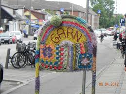 Knitting patterns you'll love to make, wear and give. Yarn Store Sign Copenhagen Denmark Yarn Store Yarn Bombing Knitted Wit