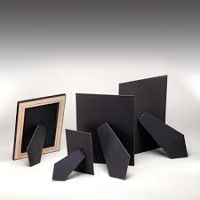 Stretched canvas prints, as well as frames and printed panels, can be used for free standing display by attaching a frame stand. Easel Back Picture Stands Pictureframes Com