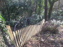 As you're installing the cross rails, you'll slide one end through the post and then straight back until the opposite end. Traditional Fence On A Slope Jacksons Fencing