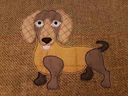 Comes with a hatbox, hot dog (what else?) and curvy gal on a walk. Raw Edge Applique Dachshund Machine Embroidery Design