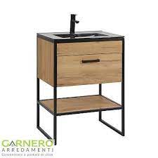 Mobile Bagno Set Nabran 60 80 Da Terra Rovere Nero Opaco Minimal Lavabo Cassetto Ebay Rakovina